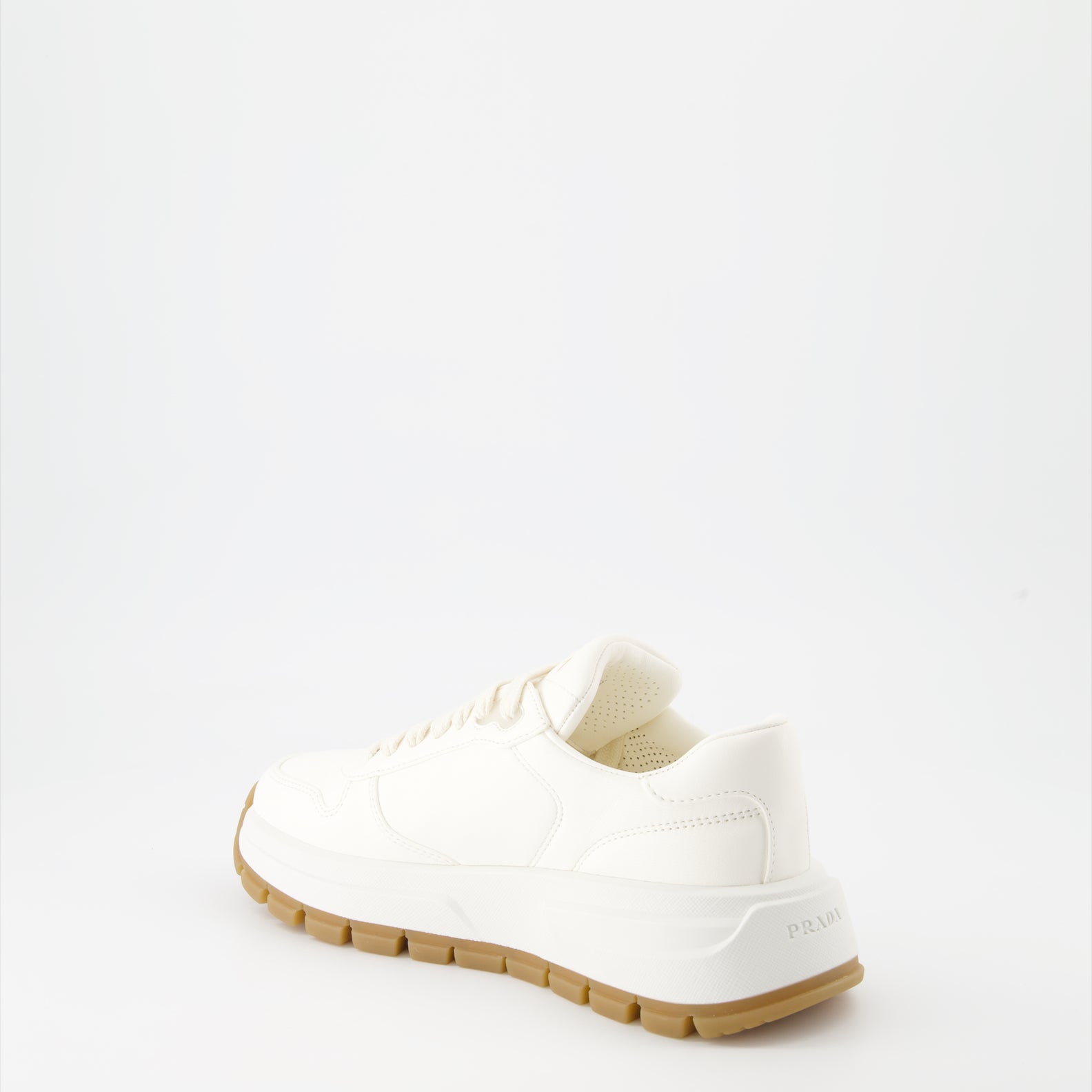 Baskets Baskets en cuir Prada Blanc Femme