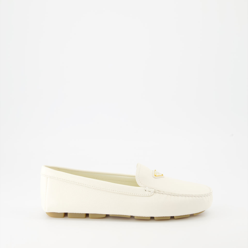 Mocassins Mocassins en velours Prada Blanc Femme