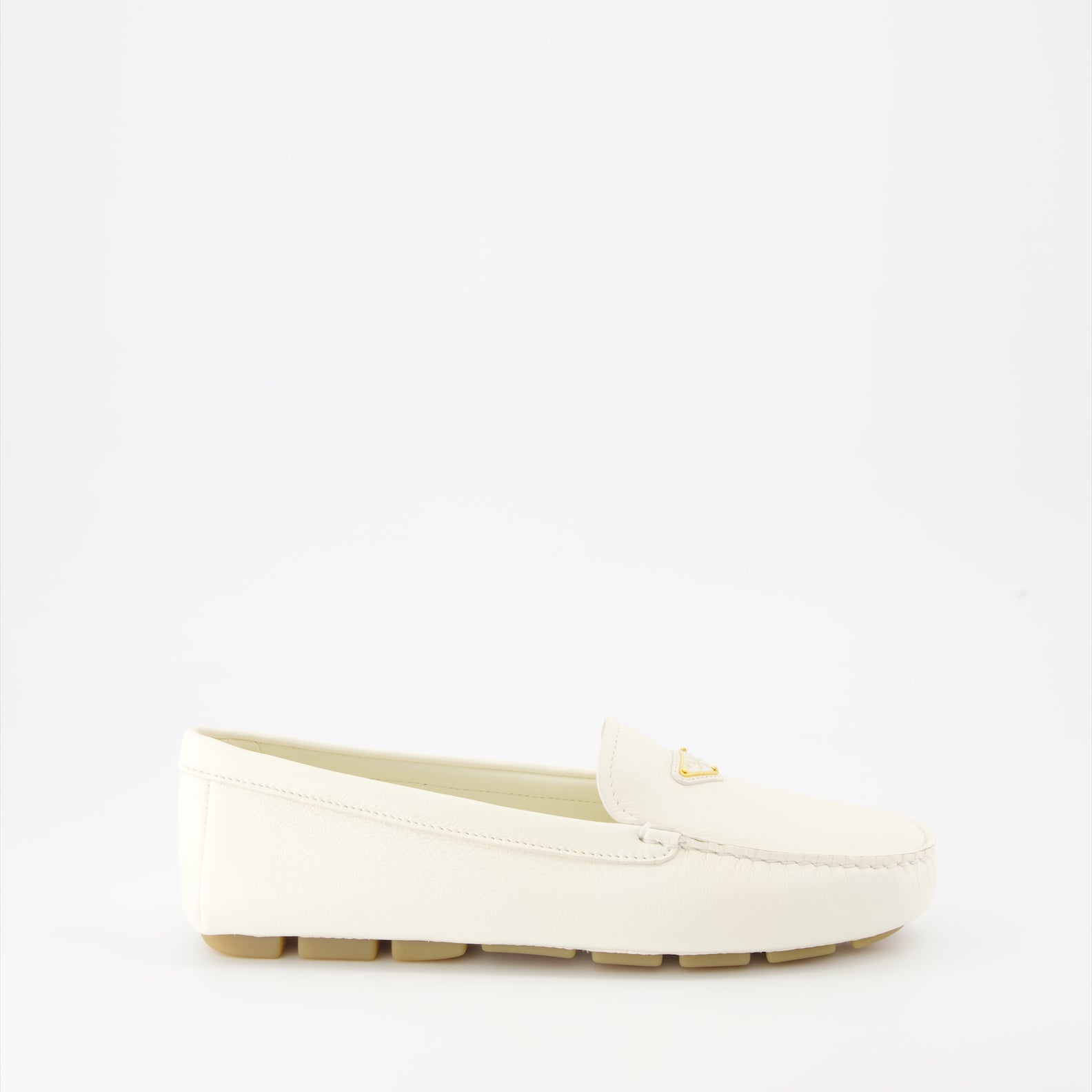 Mocassins Mocassins en velours Prada Blanc Femme