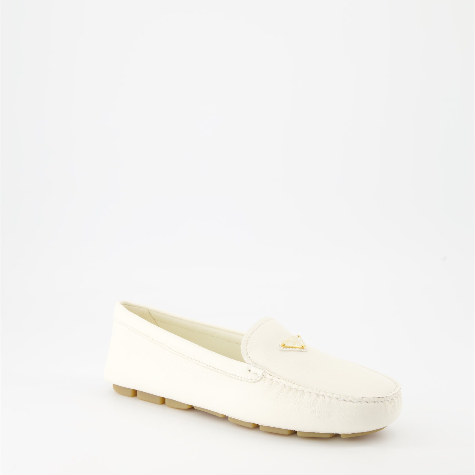 Mocassins Mocassins en velours Prada Blanc Femme