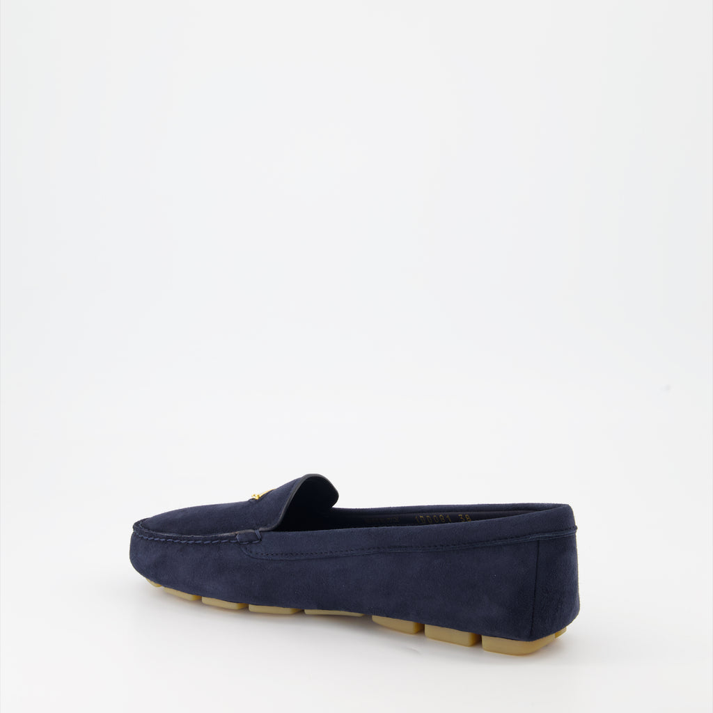 Mocassins Mocassins en velours Prada Bleu foncé Femme