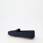 Mocassins Mocassins en velours Prada Bleu foncé Femme