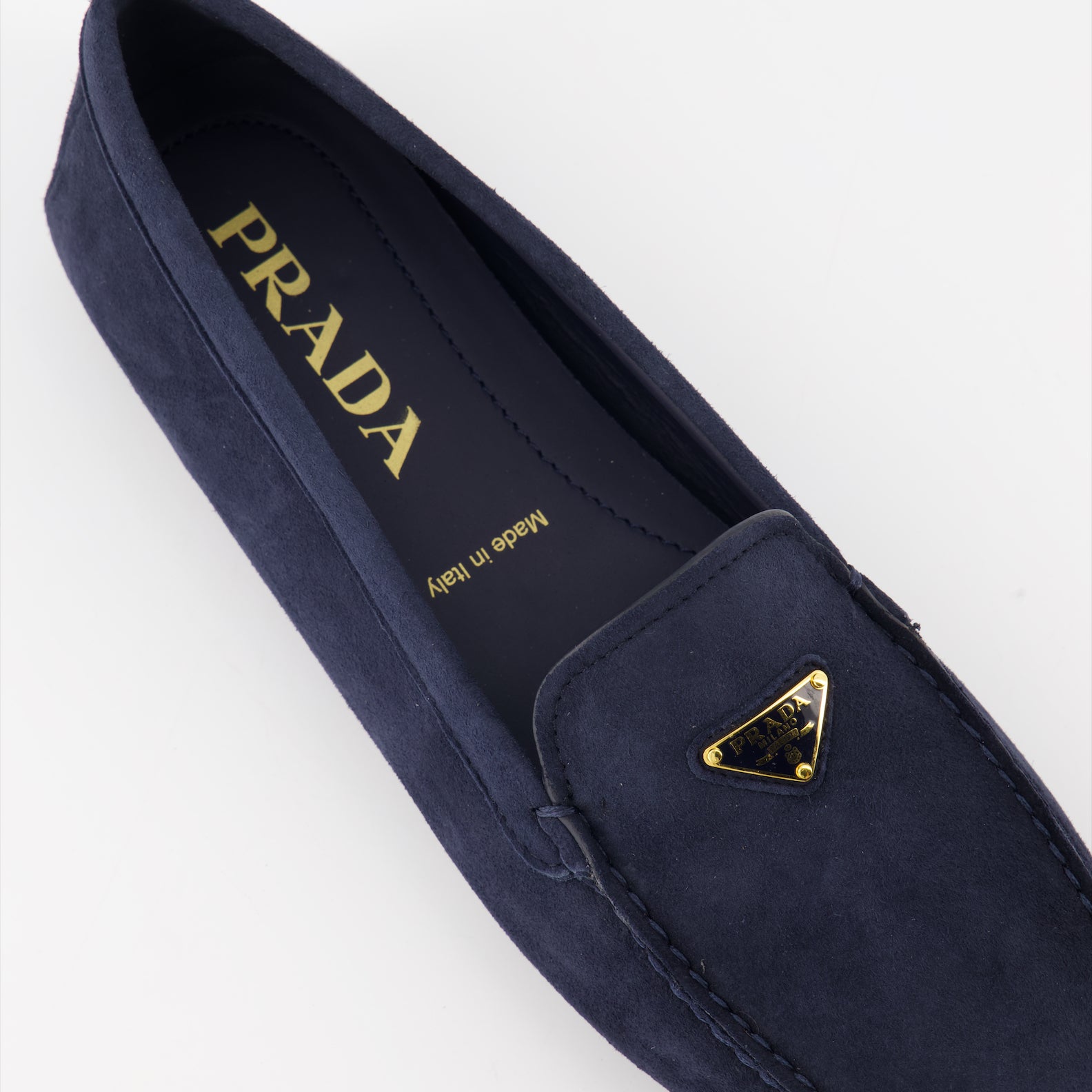 Mocassins Mocassins en velours Prada Bleu foncé Femme
