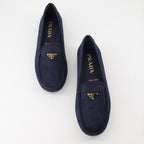 Mocassins Mocassins en velours Prada Bleu foncé Femme