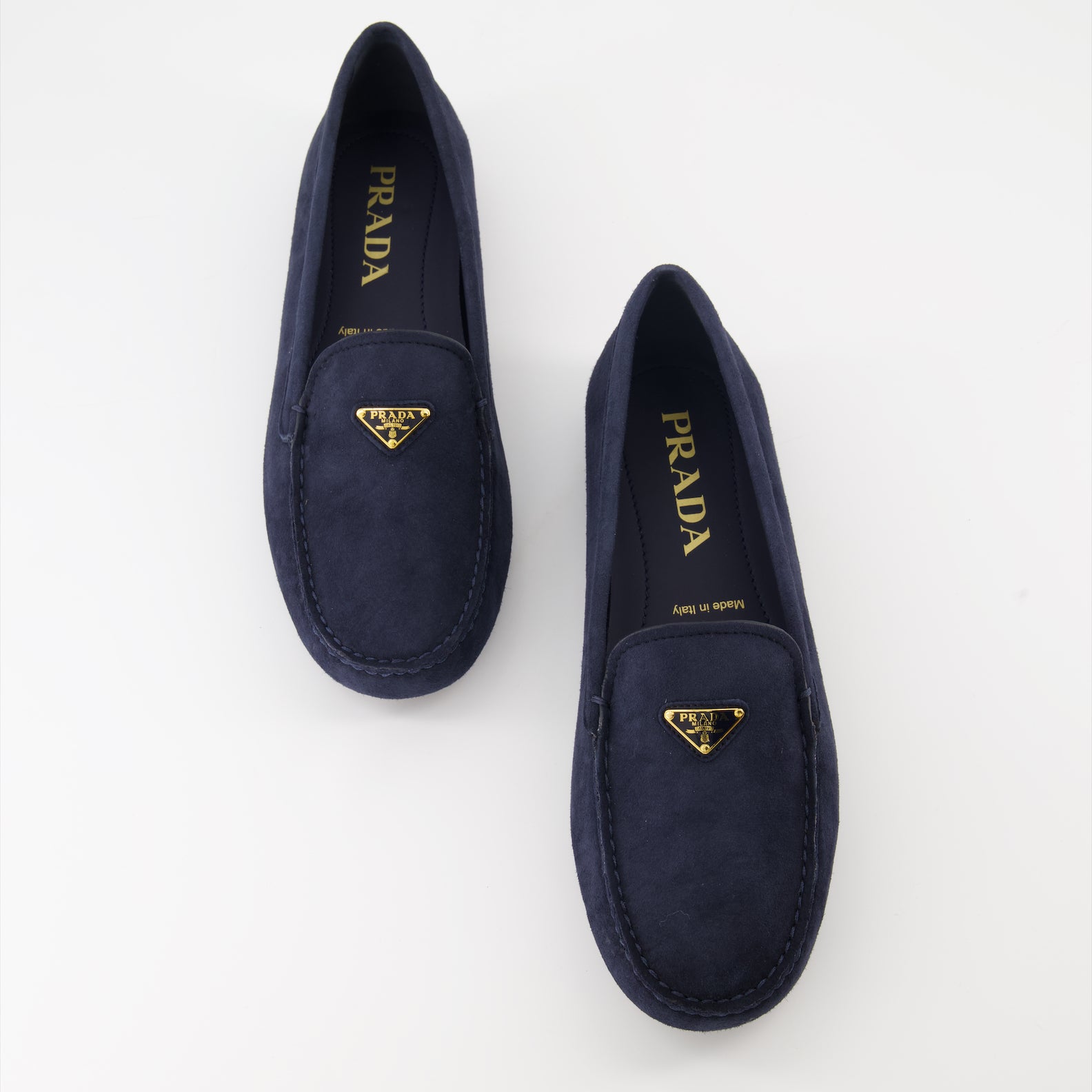 Mocassins Mocassins en velours Prada Bleu foncé Femme