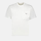 T-shirt T-shirt à logo triangle Prada Bianco Homme