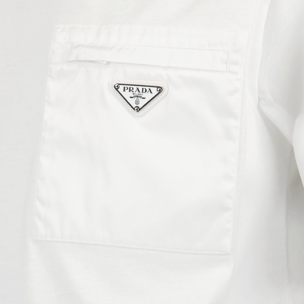 T-shirt T-shirt à logo triangle Prada Bianco Homme