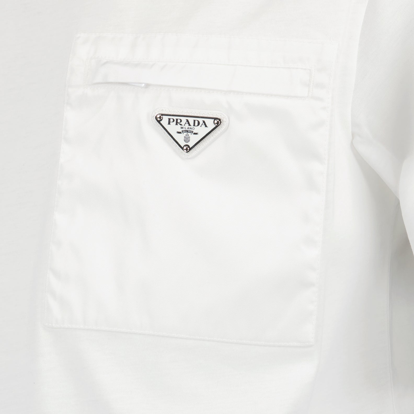 T-shirt T-shirt à logo triangle Prada Bianco Homme