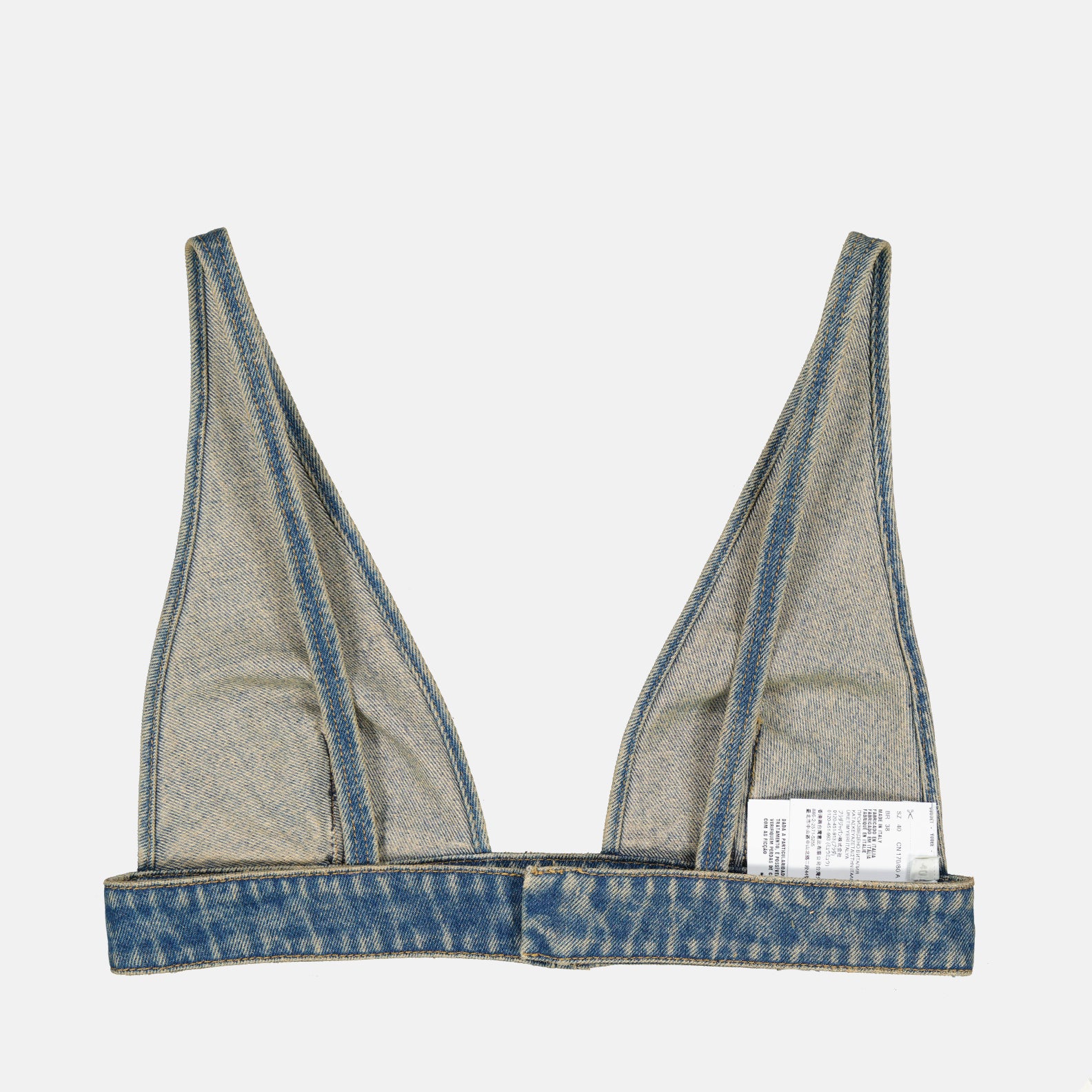 Tops Bralette en denim Prada Bleu Femme