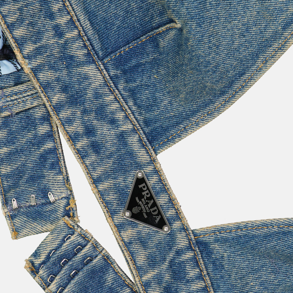 Tops Bralette en denim Prada Azul Femme