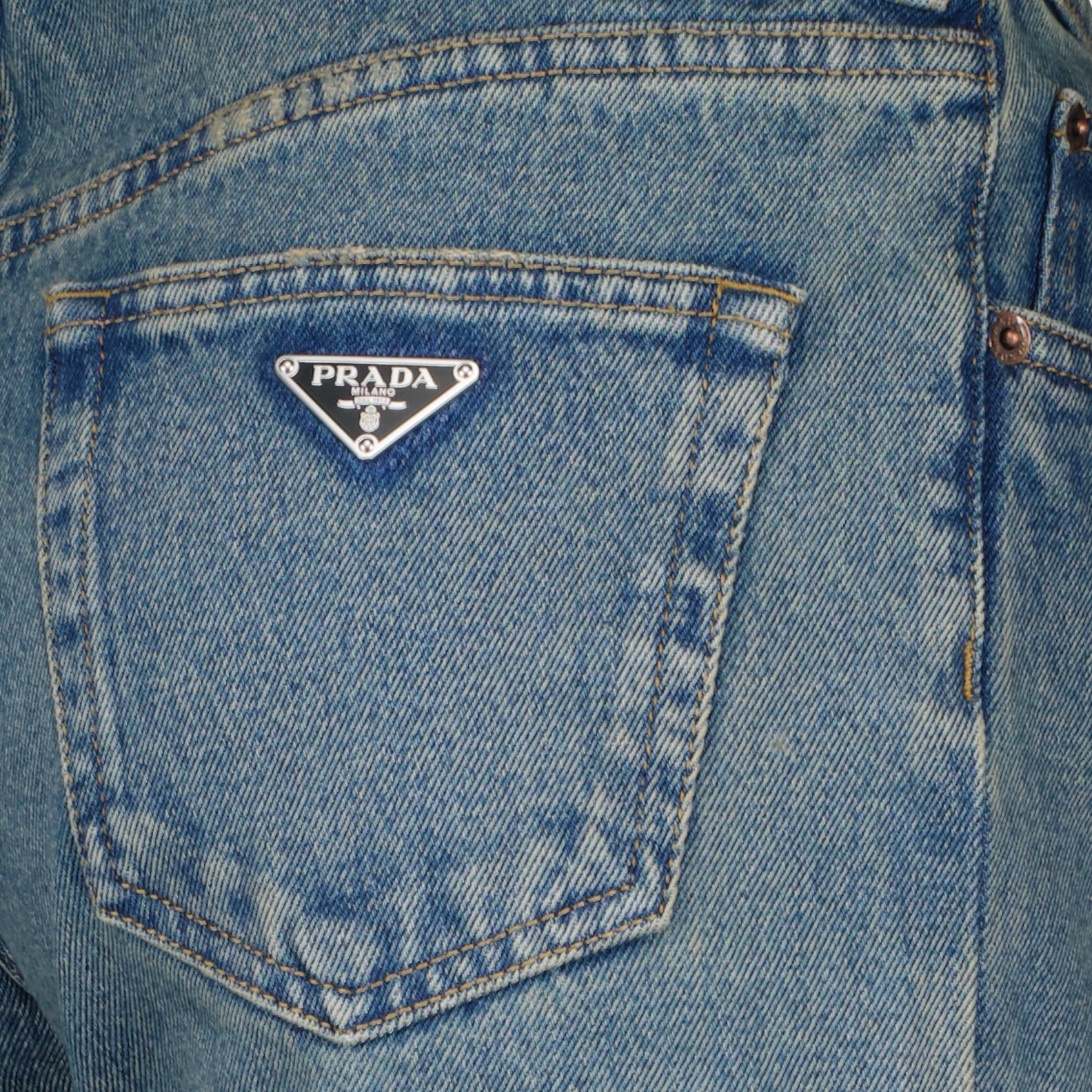 Pantalons Jean droit Prada Bleu Femme