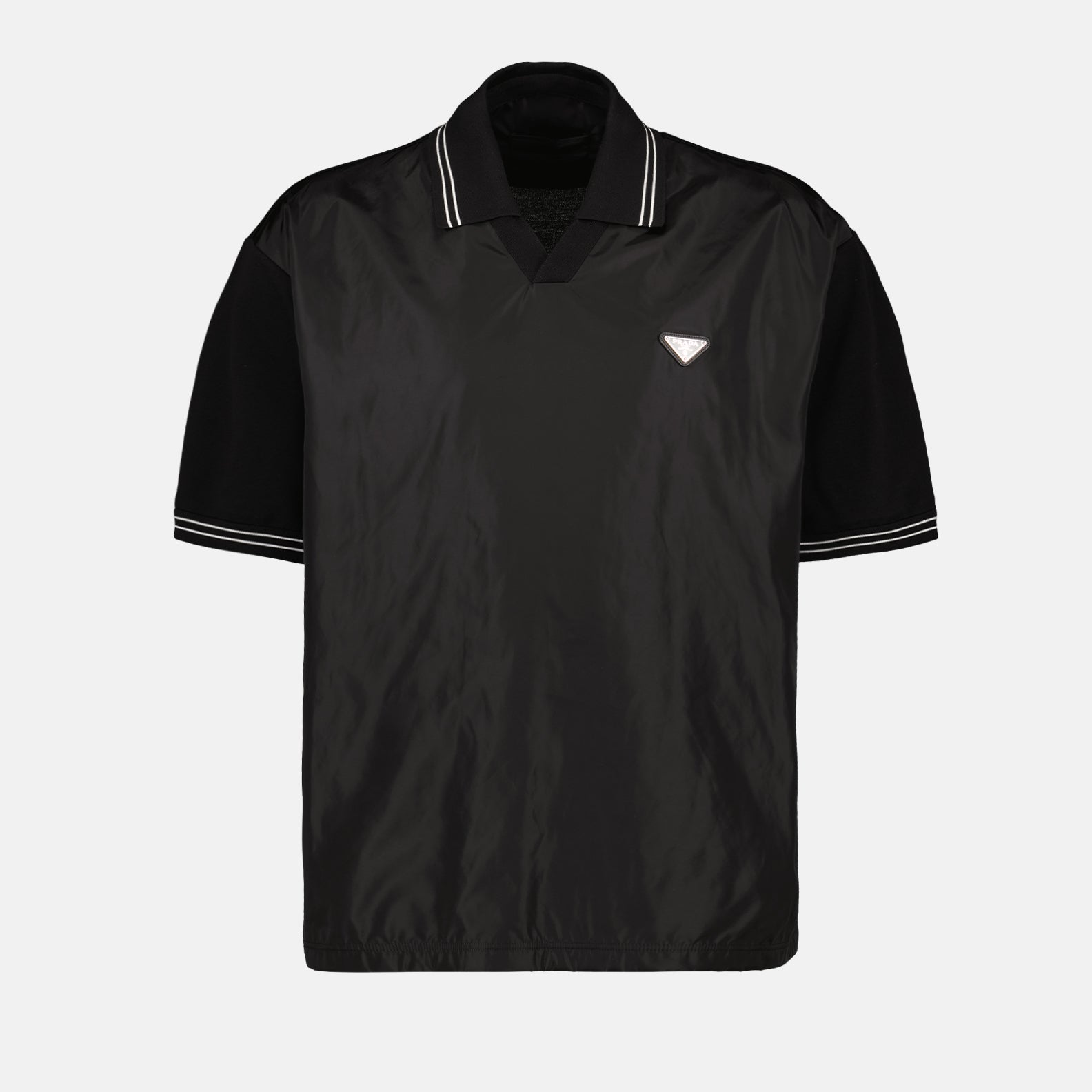 Polos Polo bi-matière Prada Negro Homme