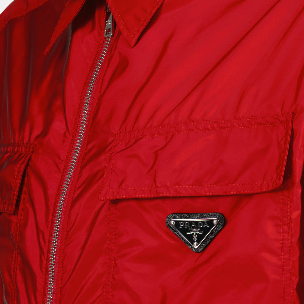 Camisas Chemise en Re-Nylon à zip Prada Vermelho Homme