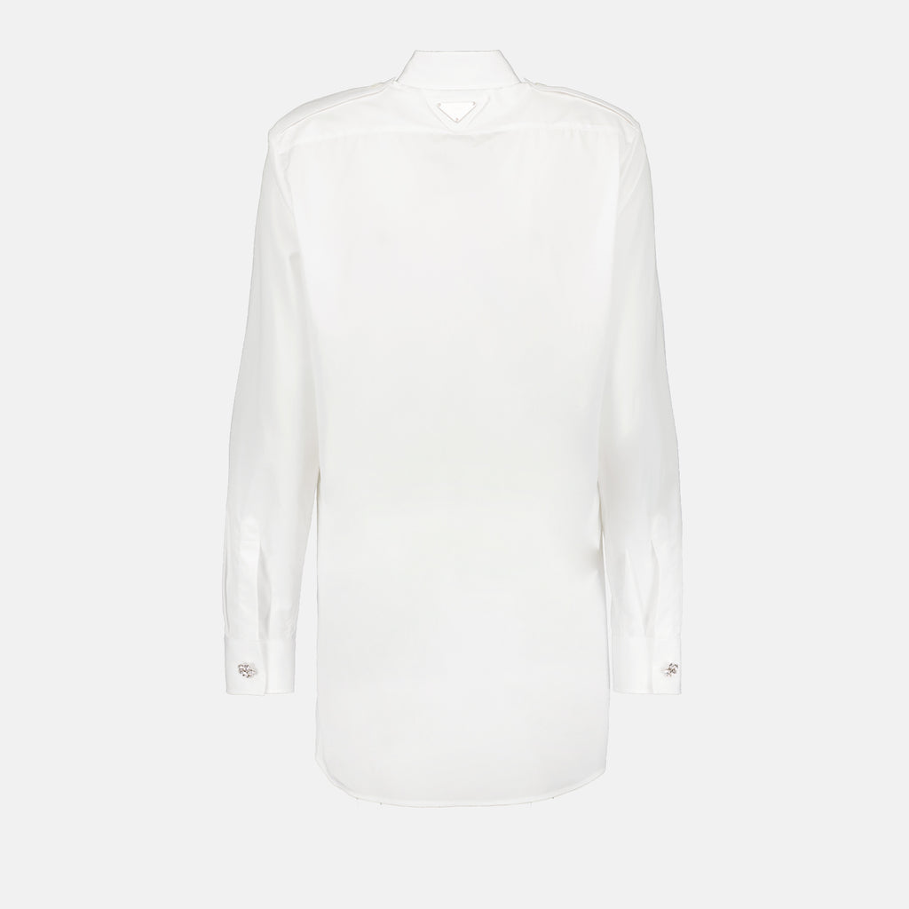 Camicie Camicia con Bottoni Gioiello Prada Bianco Femme