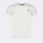 T-shirt T-shirt à logo strass Prada Bianco Femme