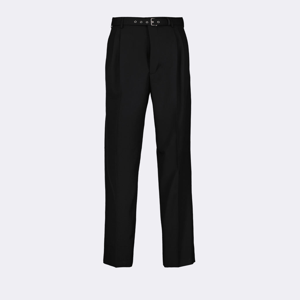 Pants Belted Trousers Prada Black Man