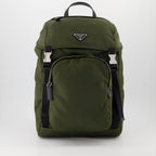 Zaini Sac à dos Re-Nylon et cuir Saffiano Prada Verde Homme
