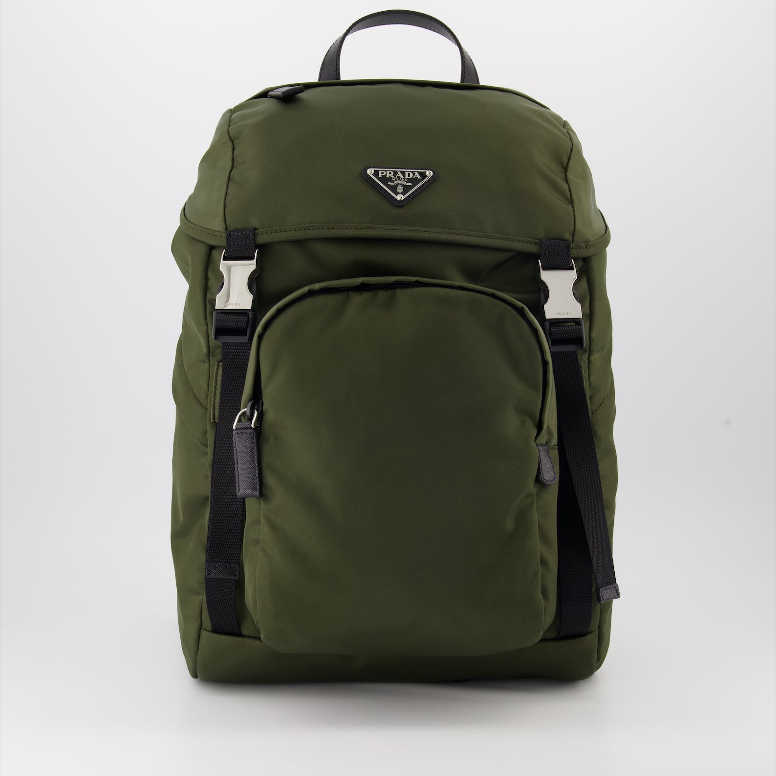 Zaini Sac à dos Re-Nylon et cuir Saffiano Prada Verde Homme