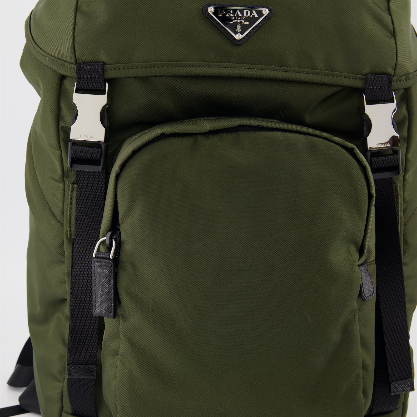 Zaini Sac à dos Re-Nylon et cuir Saffiano Prada Verde Homme