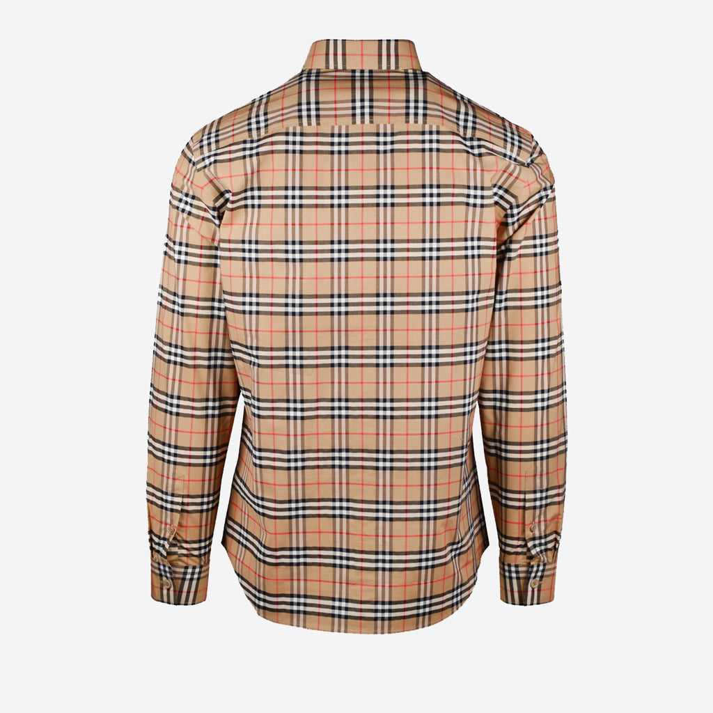 Camisas Camisa À Rayas Burberry Bege Homme