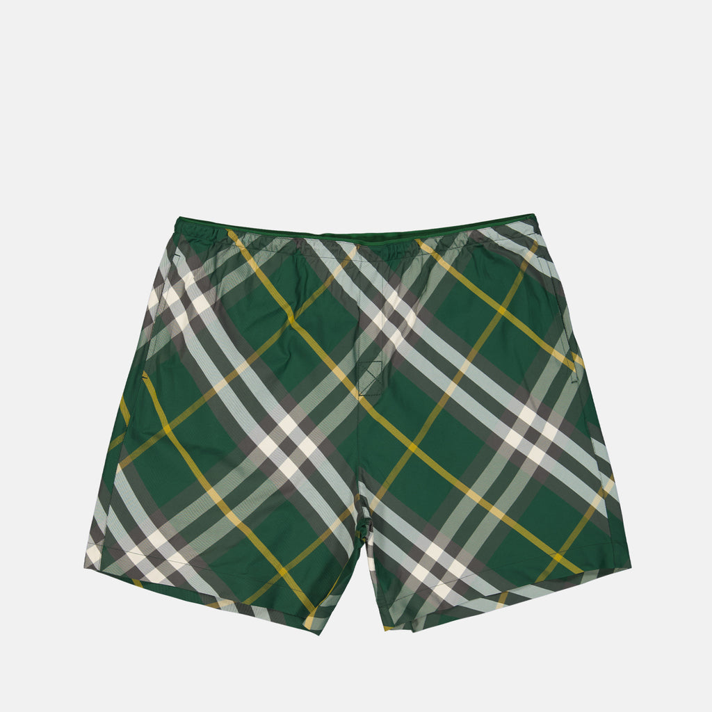 Strandmode Short de bain à carreaux Burberry Grün Homme