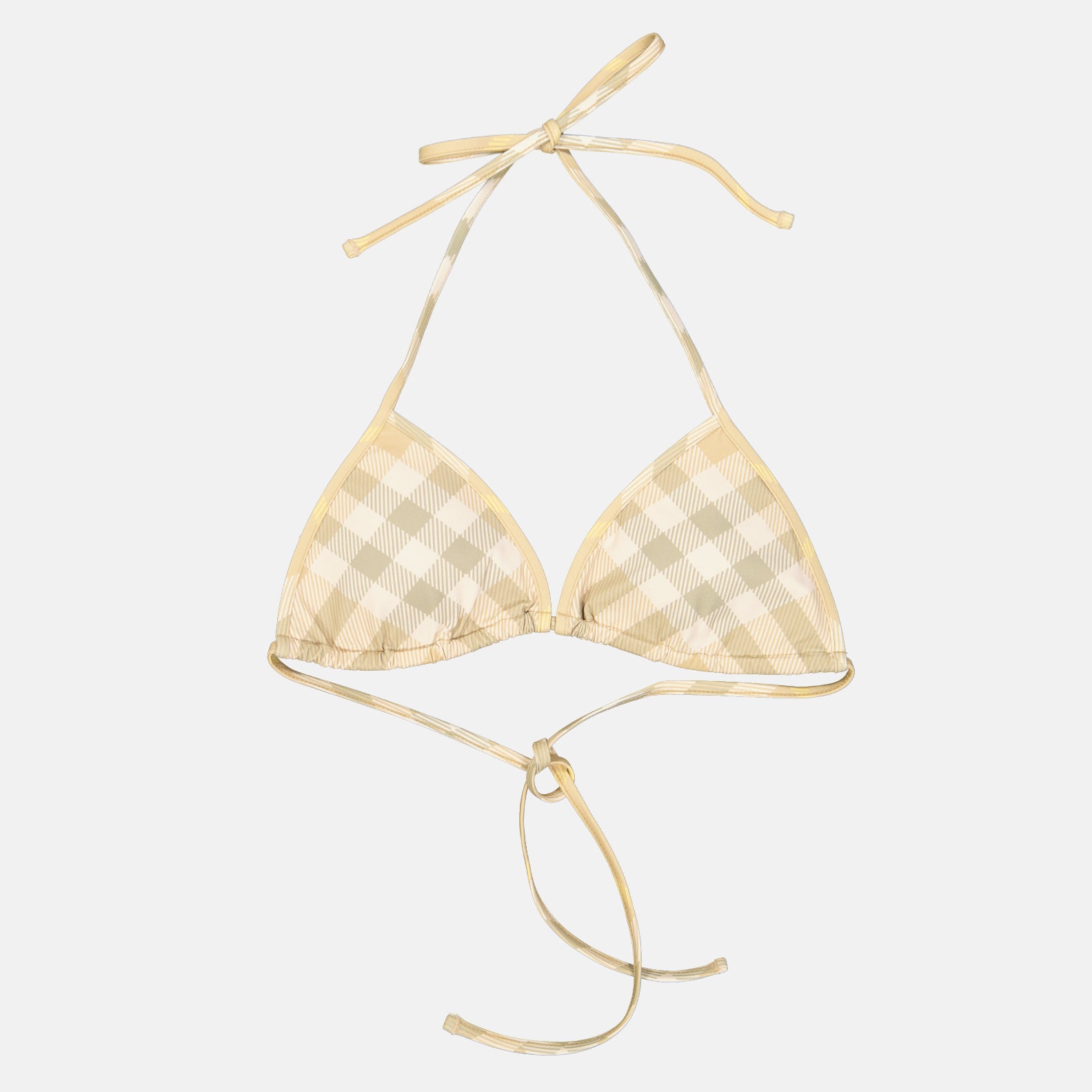 Moda mare Top Bikini a Quadri Burberry Beige Donne