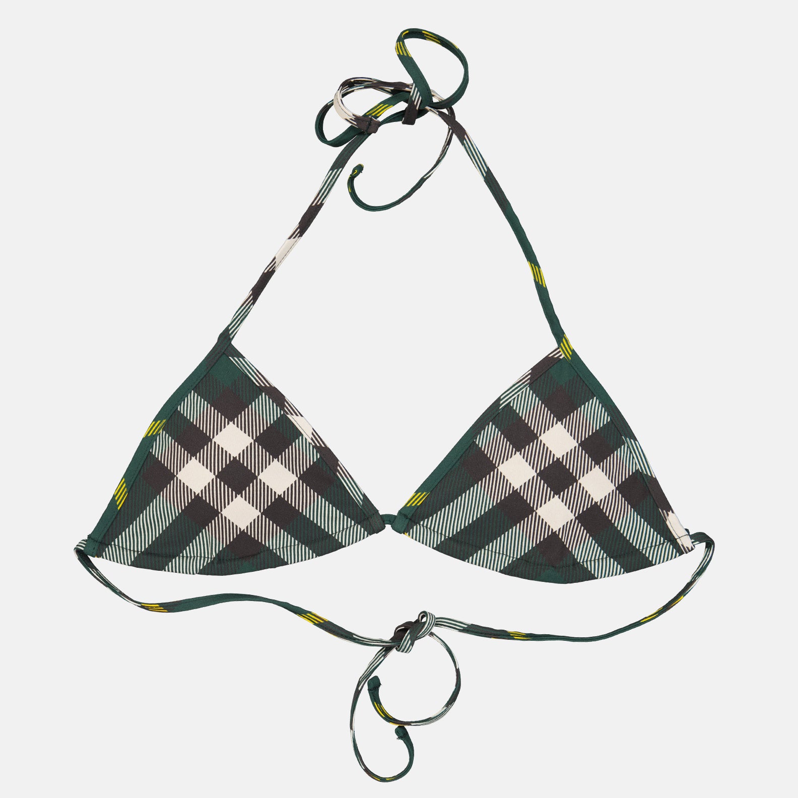 Beachwear Haut de bikini à carreaux Burberry Vert Femme