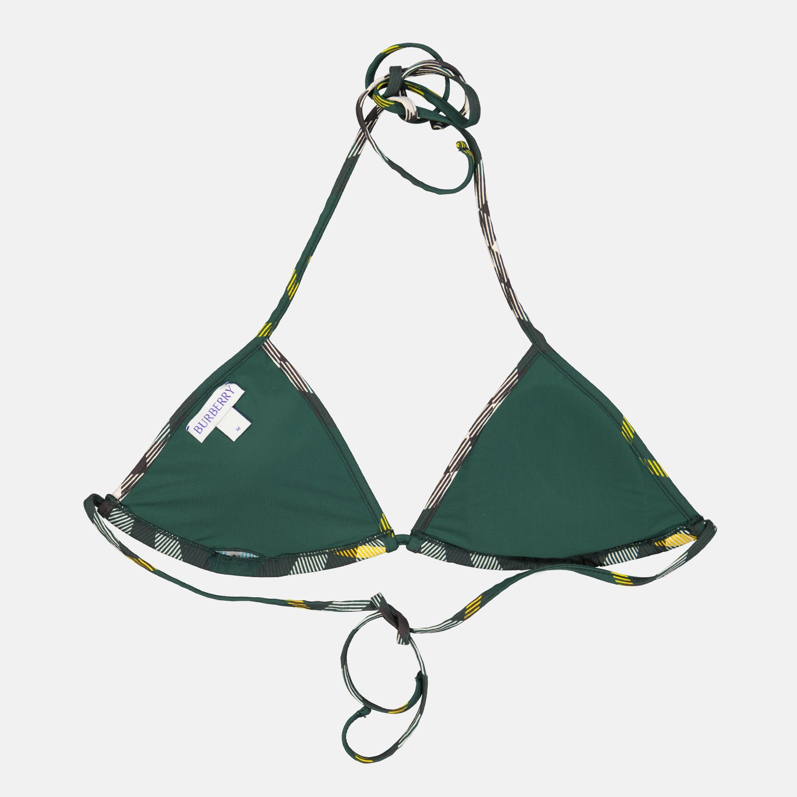 Beachwear Haut de bikini à carreaux Burberry Vert Femme