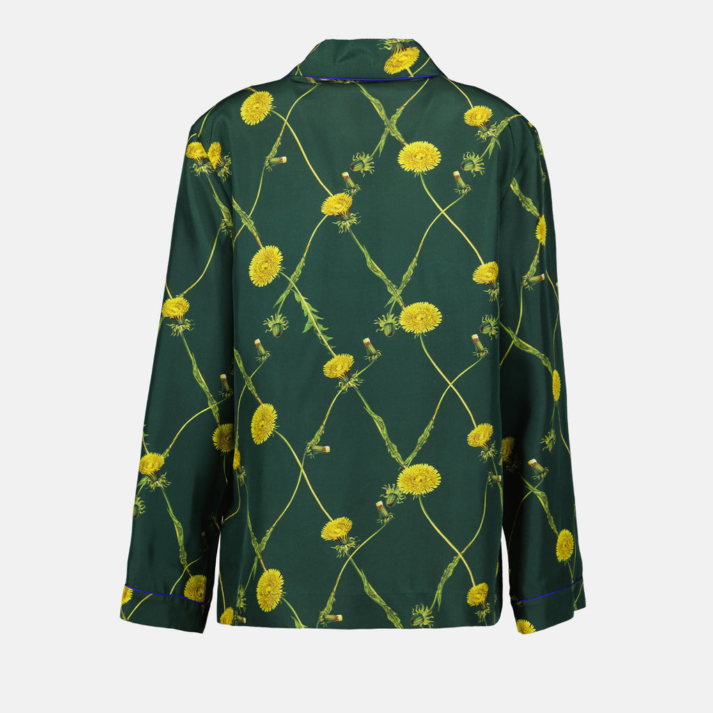 Camisas Camisa de Seda Diente de León Burberry Verde Femme