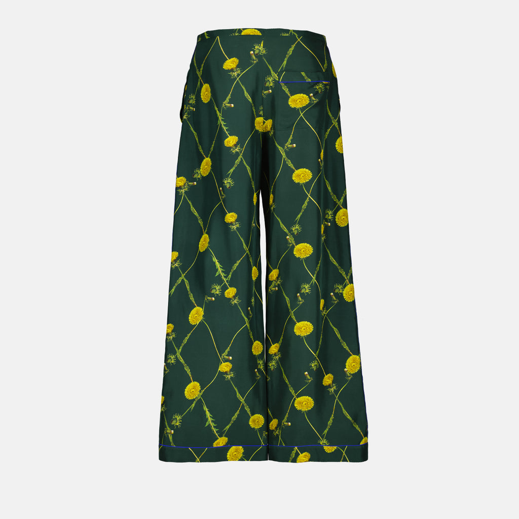 Pantalons Pantalon en soie pissenlit Burberry Vert Femme