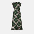 Vestidos Vestido de Lã às Riscas Burberry Verde Femme