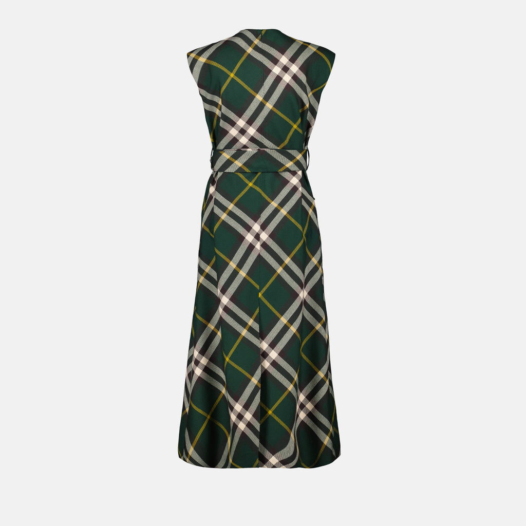 Vestidos Vestido de Lã às Riscas Burberry Verde Femme