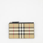 Small leather goods Checked Cardholder Burberry Beige Man