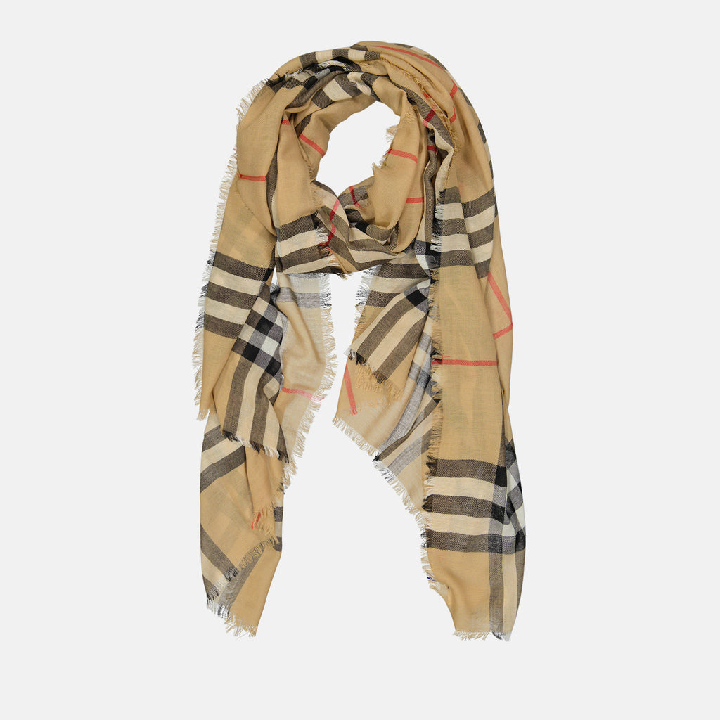 Écharpes, foulards et gants Écharpe à carreaux Burberry Beige Unisexe