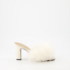 Chaussures ouvertes Mules à plumes Maison Margiela Blanc Femme