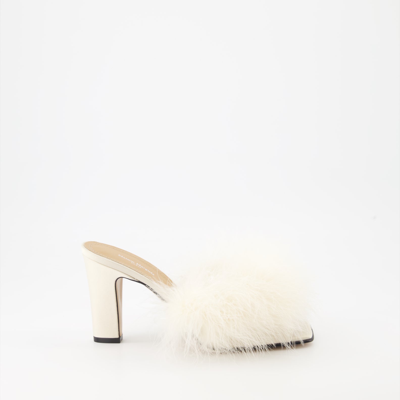 Chaussures ouvertes Mules à plumes Maison Margiela Blanc Femme