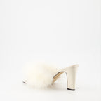 Chaussures ouvertes Mules à plumes Maison Margiela Blanc Femme