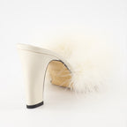 Chaussures ouvertes Mules à plumes Maison Margiela Blanc Femme