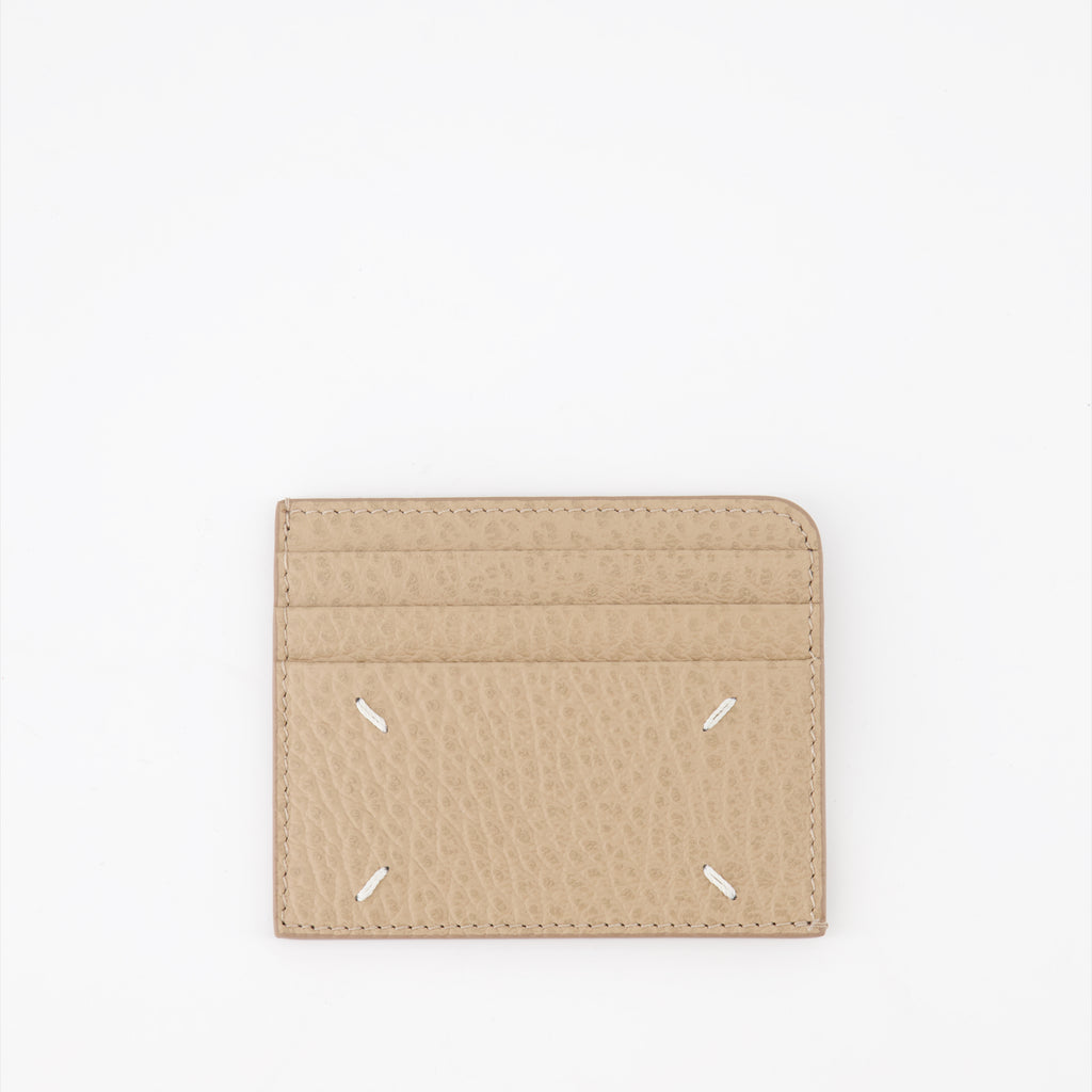 スモールレザーグッズ フォーステッチカードホルダー Maison Margiela ベージュ 女性