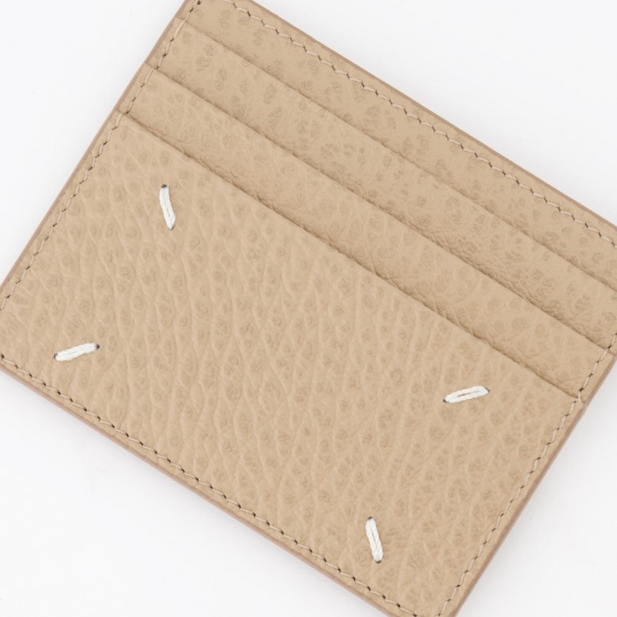 スモールレザーグッズ フォーステッチカードホルダー Maison Margiela ベージュ 女性