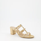 Open shoes Rockstud heeled mules Valentino Garavani Beige Women