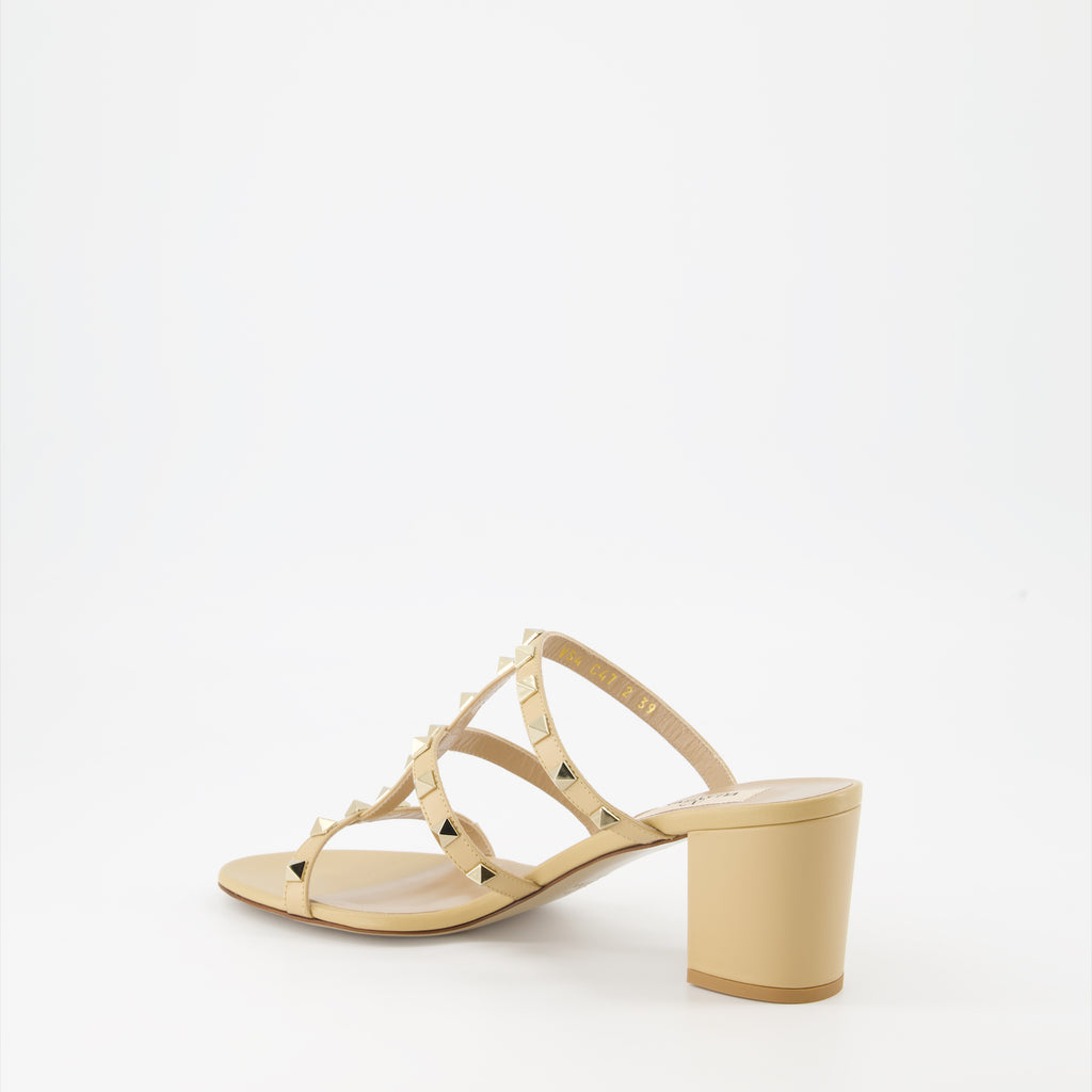 Open shoes Rockstud heeled mules Valentino Garavani Beige Women