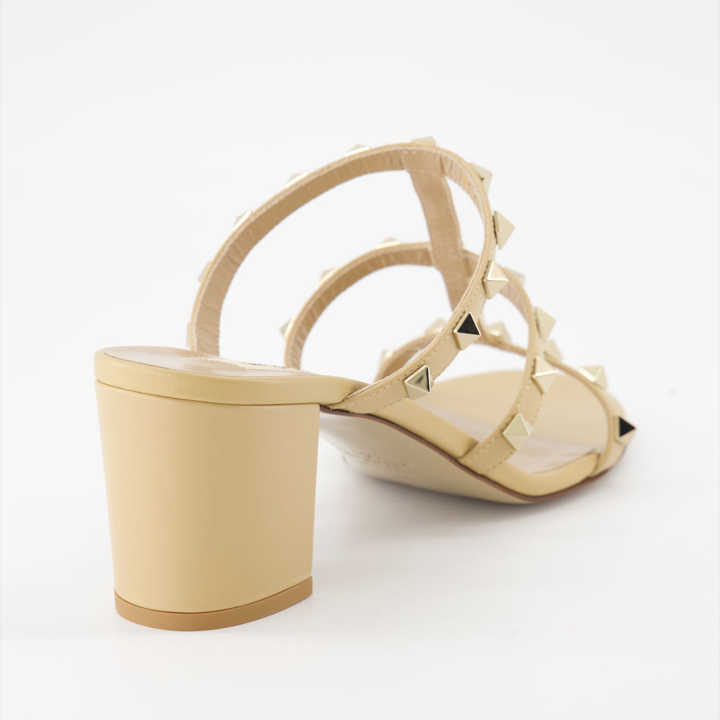 Open shoes Rockstud heeled mules Valentino Garavani Beige Women
