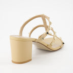 Open shoes Rockstud heeled mules Valentino Garavani Beige Women
