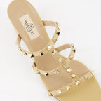 Open shoes Rockstud heeled mules Valentino Garavani Beige Women