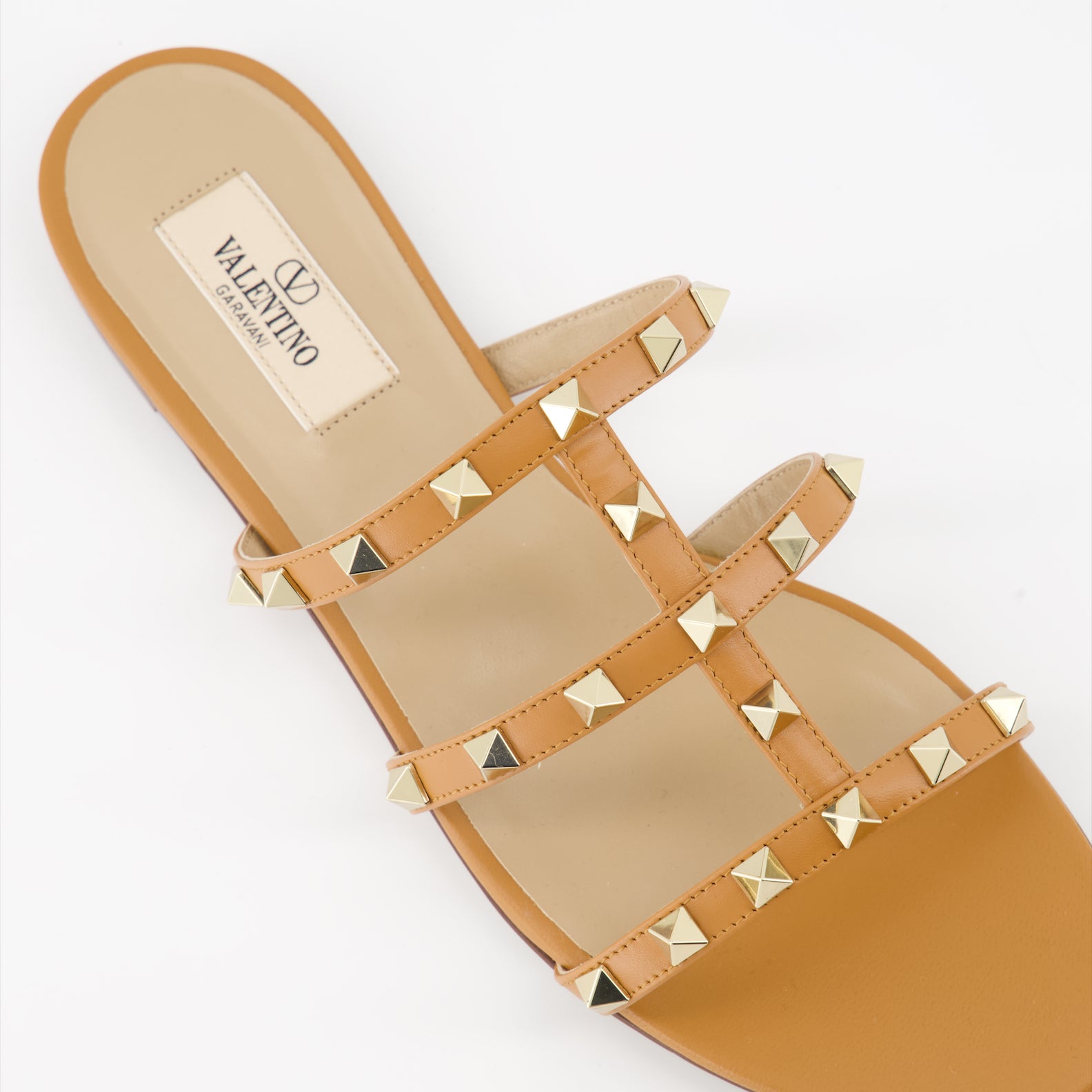 Zapatos abiertos Mules Rockstud Valentino Garavani Marrón Femme