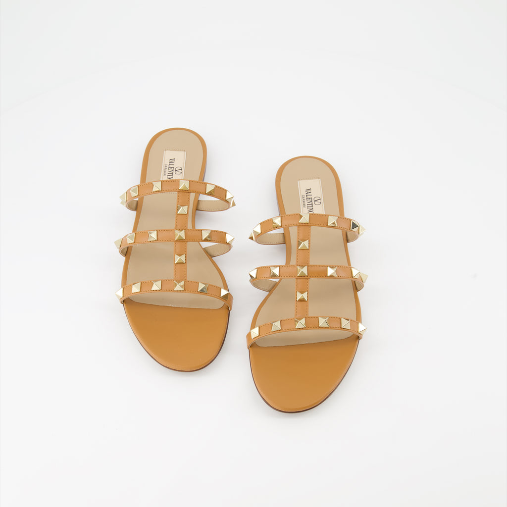 Chaussures ouvertes Mules Rockstud Valentino Garavani Marron Femme