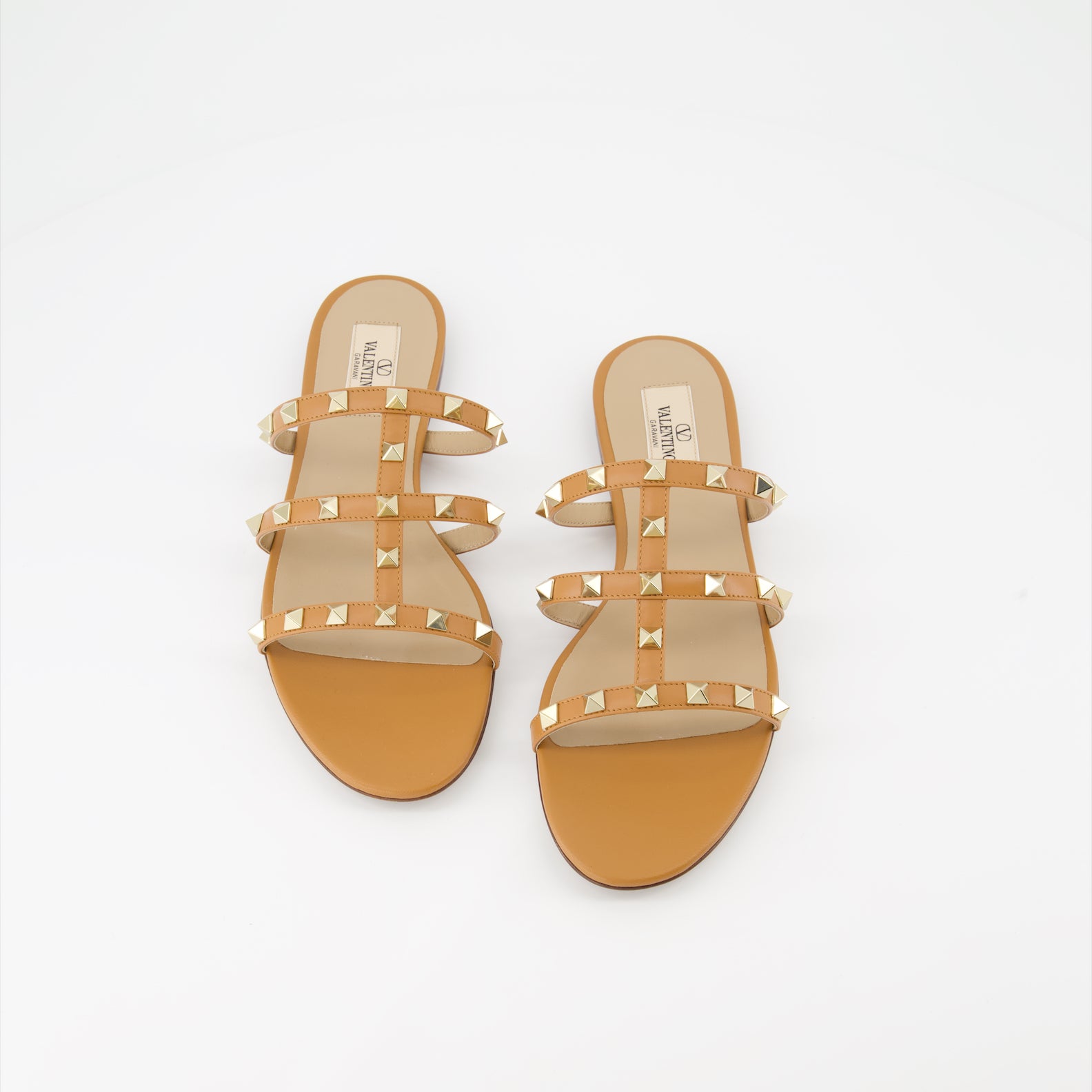 Zapatos abiertos Mules Rockstud Valentino Garavani Marrón Femme