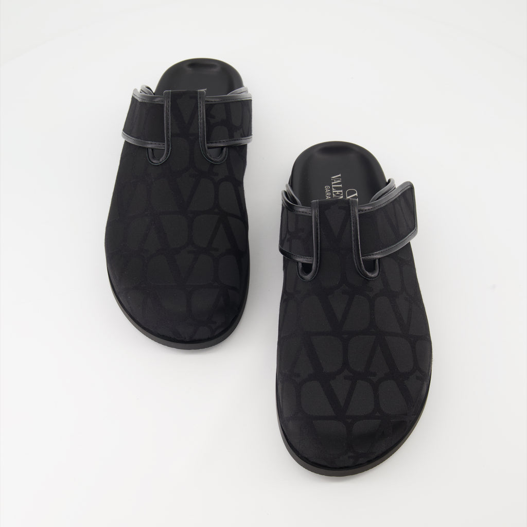 Zapatos abiertos Zuecos de Lona Monogram Valentino Garavani Negro Homme