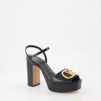Offene schuhe Sandales VLogo à talon Valentino Garavani Schwarz Femme